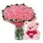 its like you...a very cute looking arrangement of 50 pink roses with a cute pink teddy can be the best gift ... dont miss it