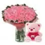 its like you...a very cute looking arrangement of 50 pink roses with a cute pink teddy can be the best gift ... dont miss it