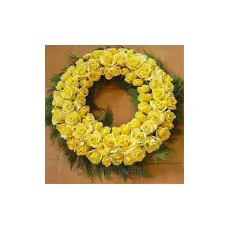Big Size wreath of yellow roses condolence 