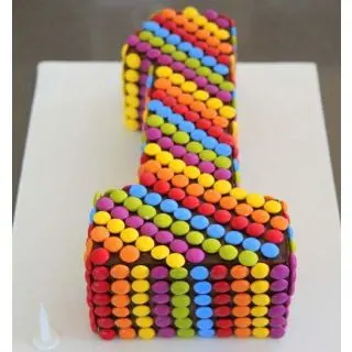 1 shape numeric theme cake with gems topping 