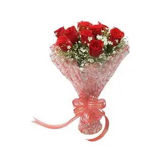 10 red roses bunch