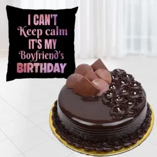 Photo cushion with 1 pound chocolate cake 