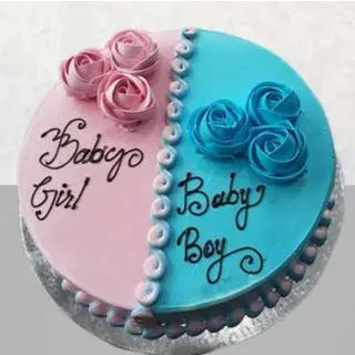  Baby shower neutral theme cake in chocolate flavour 