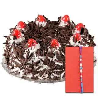 1 kg black forest cake with Rakhi 