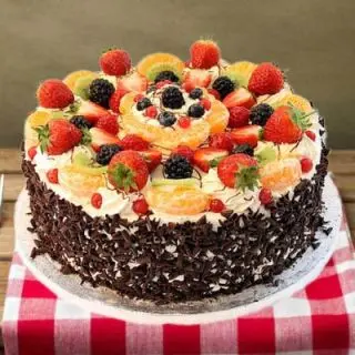 black forest mix fruits cake