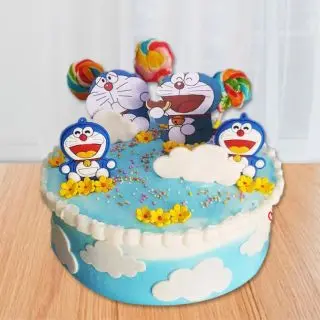  Doraemon theme cake in blackforest flavour 