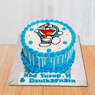  Doraemon theme cake in butterscotch flavour 