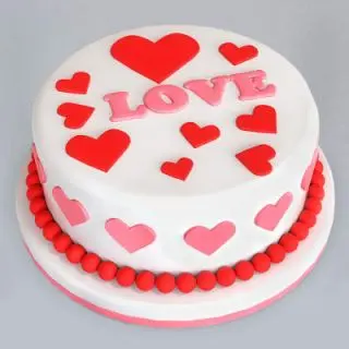  fondant love theme cake 