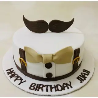 fondant moustache theme cake 