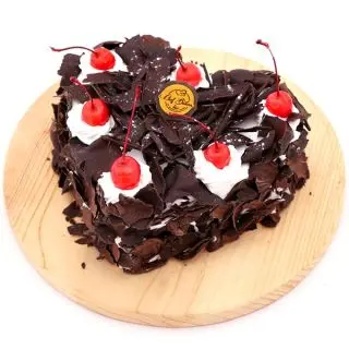 heart shape black forest premium quality cool cake 