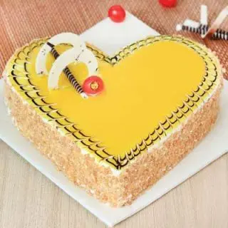  heart shape butterscotch premium quality cake 