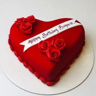 heart shape red velvet fondant cake 