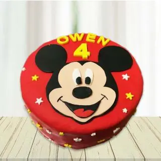  mickey mouse fondant cake in pineapple flavour 