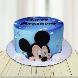 Mickey Mouse theme cake in chocolate truffle flavour 