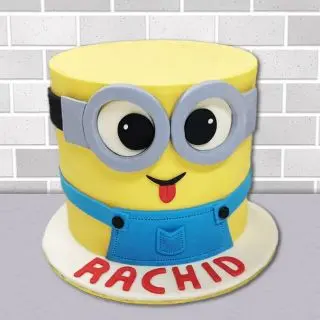  minion fondant cake in white forest flavour 
