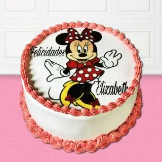  minnie mouse photo cake in strawberry flavour 