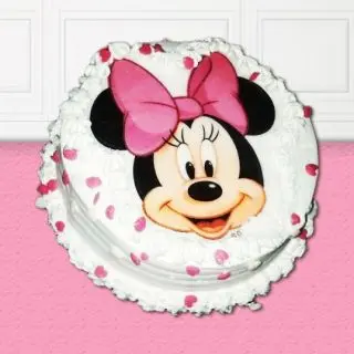 minnie mouse photo print cake in black forest flavour  