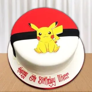  Pokemon photo print fondant cake in chocolate flavour 