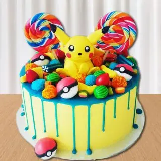 Pokemon theme Cake in butterscotch flavour 