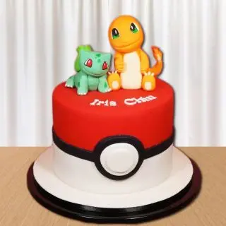 Pokemon theme cake in chocolate truffle flavour 
