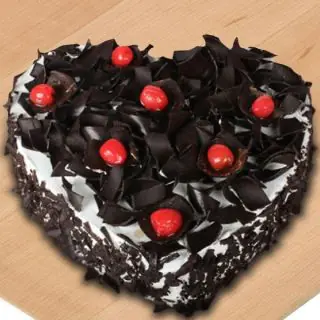 premium quality heart shape black forest cake  