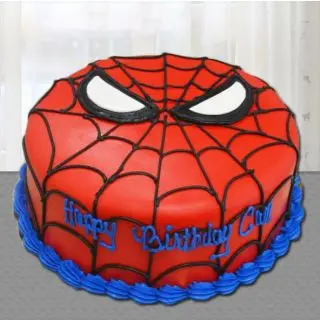  spiderman fondant cake in strawberry flavour  