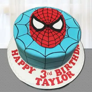 spiderman fondant cake in vanilla flavour 
