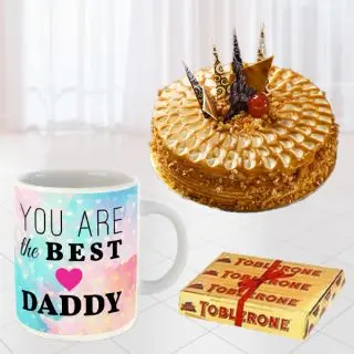 1 pound butterscotch cool cake, Photo mug with set of 3 toblerone chocolates 