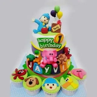 2 storey fondant theme cake in 3 kg for kids birthday kids cake 