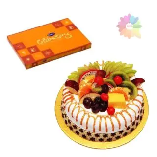  mix fruit premium quality cake with box of celebrations