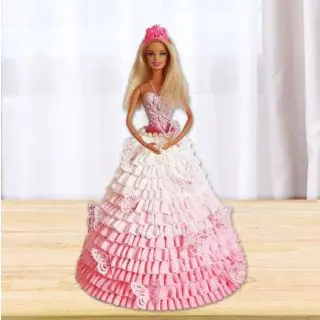 3D barbie cake in chocolate flavour 
