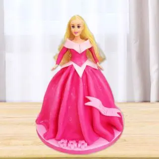  Barbie doll 3D Fondant  cake in Strawberry flavour 