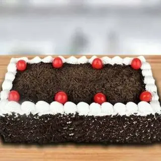 2 kg black forest square shape anniversary   cake 