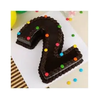 2 kg chocolate cake in numeric 2 shape