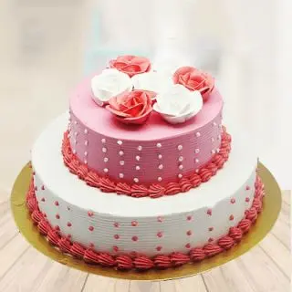 2 kg designer 2 storey cake in strawberry flavour 