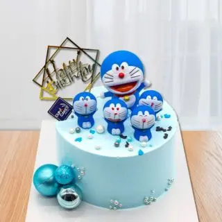Doraemon designer cake in  butterscotch flavour 