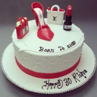 2 kg fondant shopping theme cake 