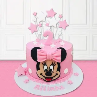  minnie mouse cake theme cake in butterscotch flavour 