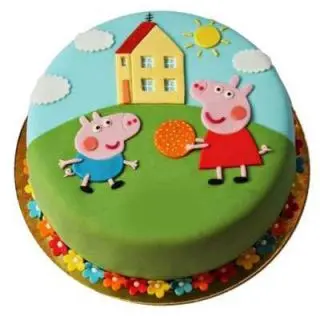 2 kg peppa pig fondant theme cake 