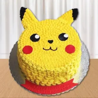 Pikachu fresh cream cake theme cake  in chocolate flavour  