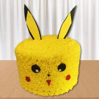  pikachu fresh cream theme cake in butterscotch flavour  