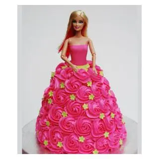 2 kg rosy barbie theme cake 