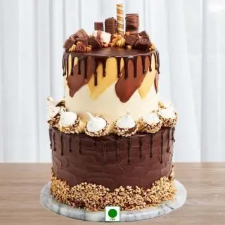 2 storey chocolate butterscotch explosion premium quality  cake 