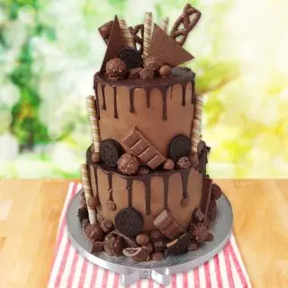2 storey chocolate explosion premium quality cake 