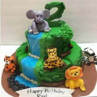 2 storey designer Jungle theme cake in 4 kg 
