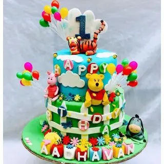 2 storey Jungle theme cake in 4 kg for Kids birthday kids cake