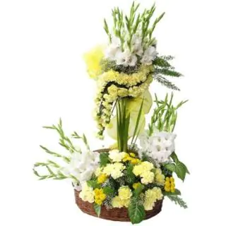 3 feet height arrangement of carnation and glads
