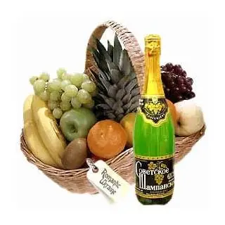 3 kgs Seasonal fruit basket with Bottle of red wine