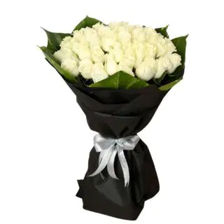 40 white roses with special packing 