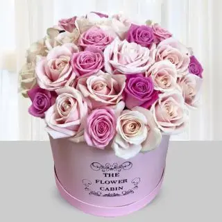 Box arrangement of 40 mix colour roses 